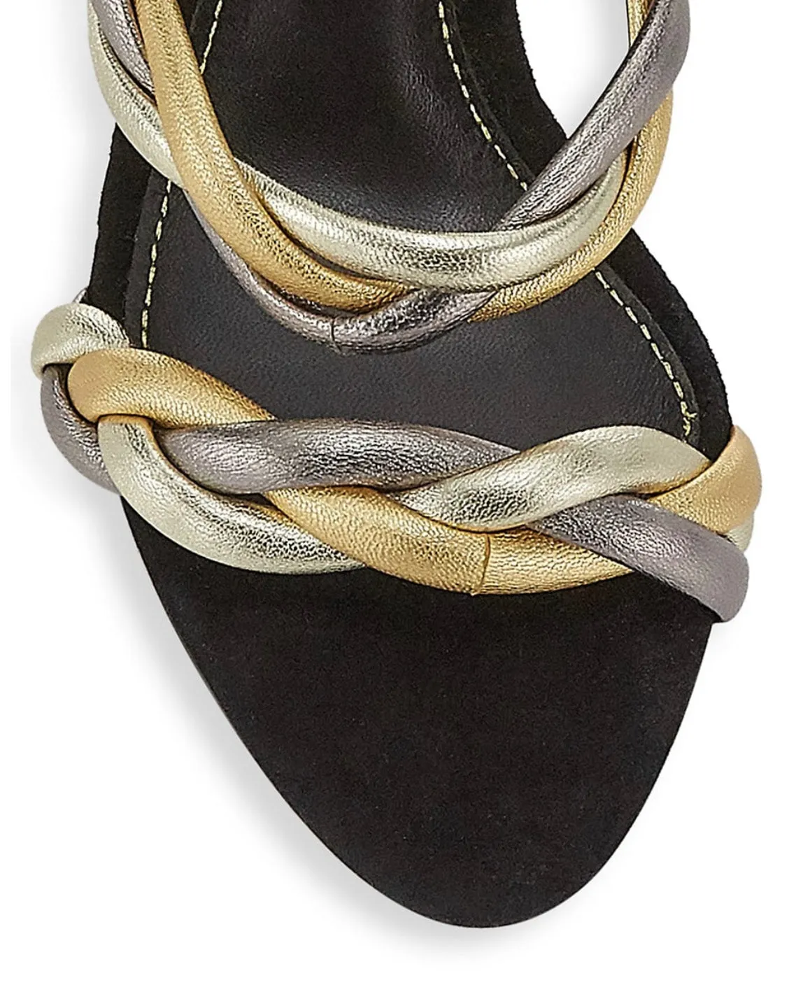 Selena Metallic Leather Braided Sandals