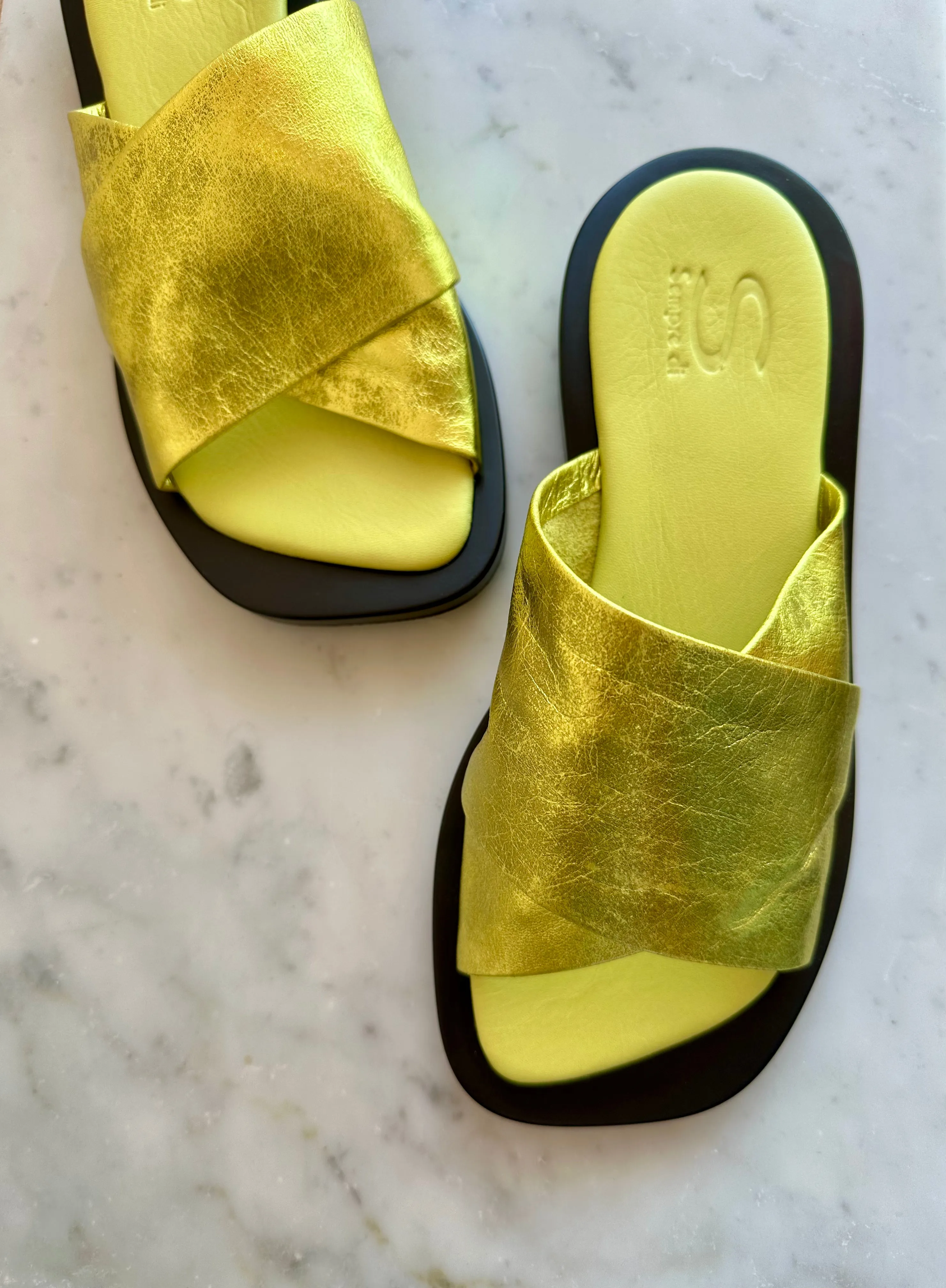 Sempre Di - Metallic Slide Chartreuse