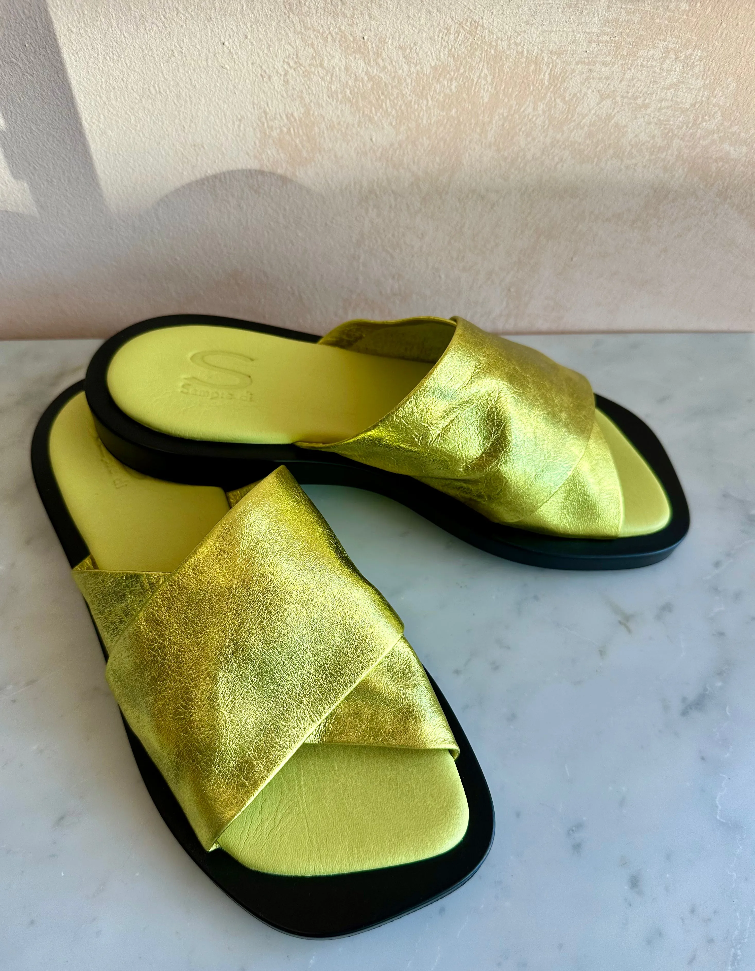 Sempre Di - Metallic Slide Chartreuse