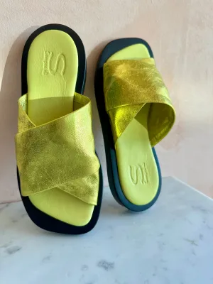 Sempre Di - Metallic Slide Chartreuse