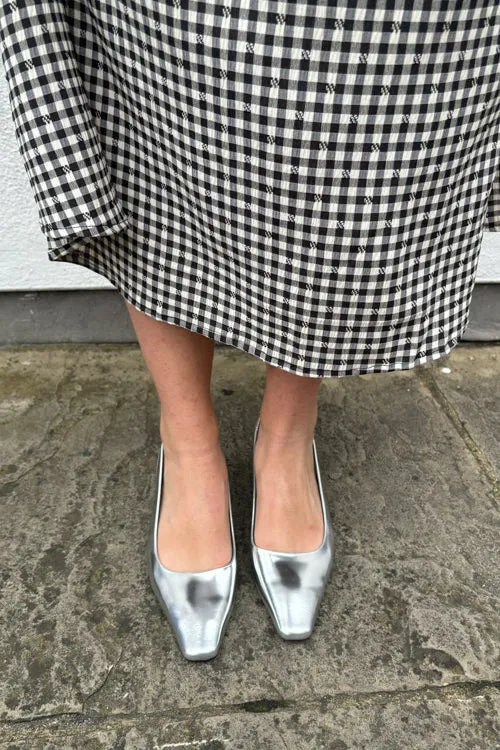 Shoe The Bear Maxine Silver Slingback Shoes