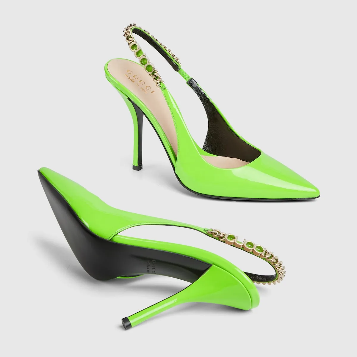 Signoria elastic slingback pump