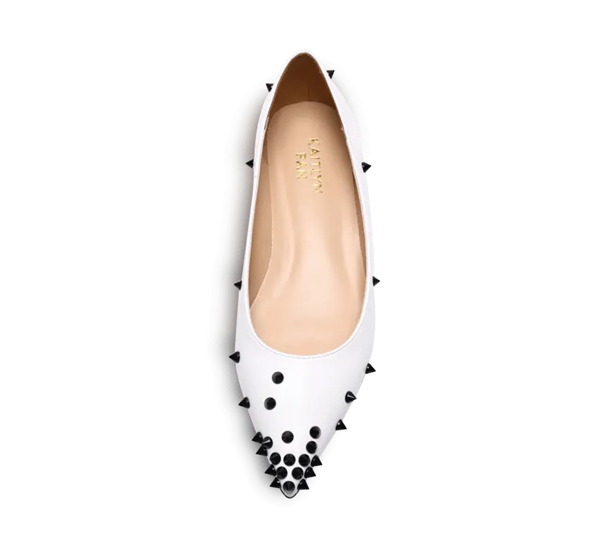 Skittle Studded Leather Flats