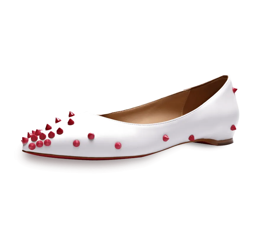 Skittle Studded Leather Flats