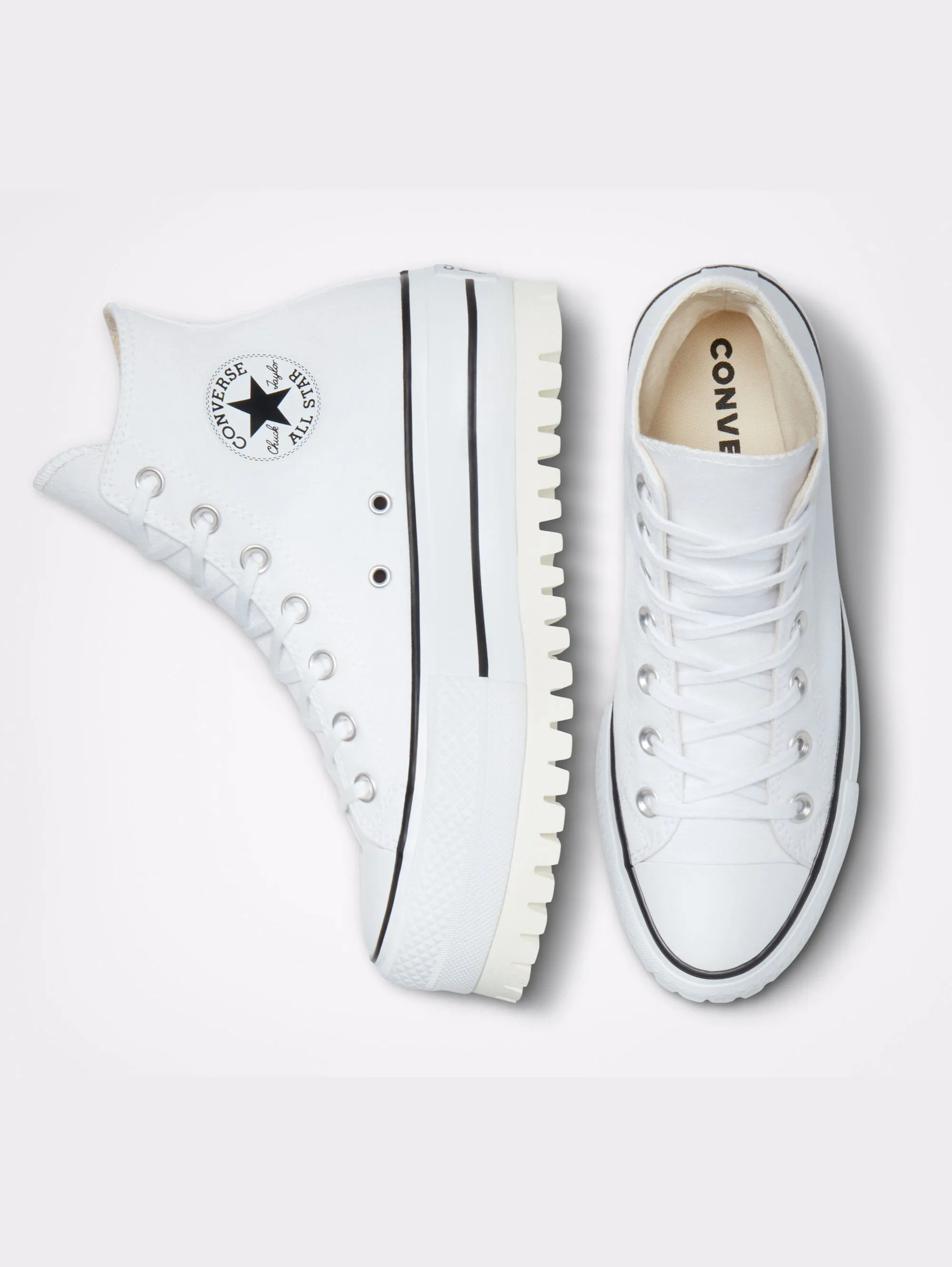 Sneakers con Suola Scanalata Bianco