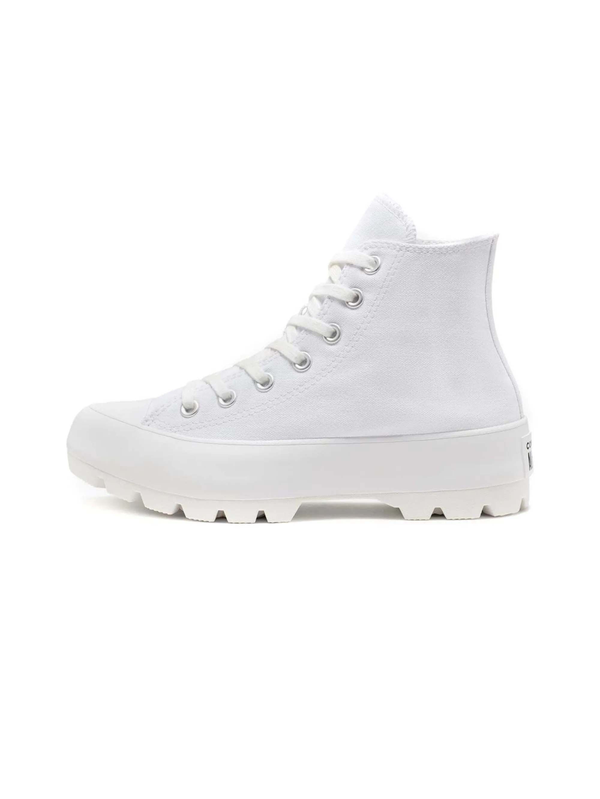 Sneakers in Canvas con Suola Dentellata Bianco