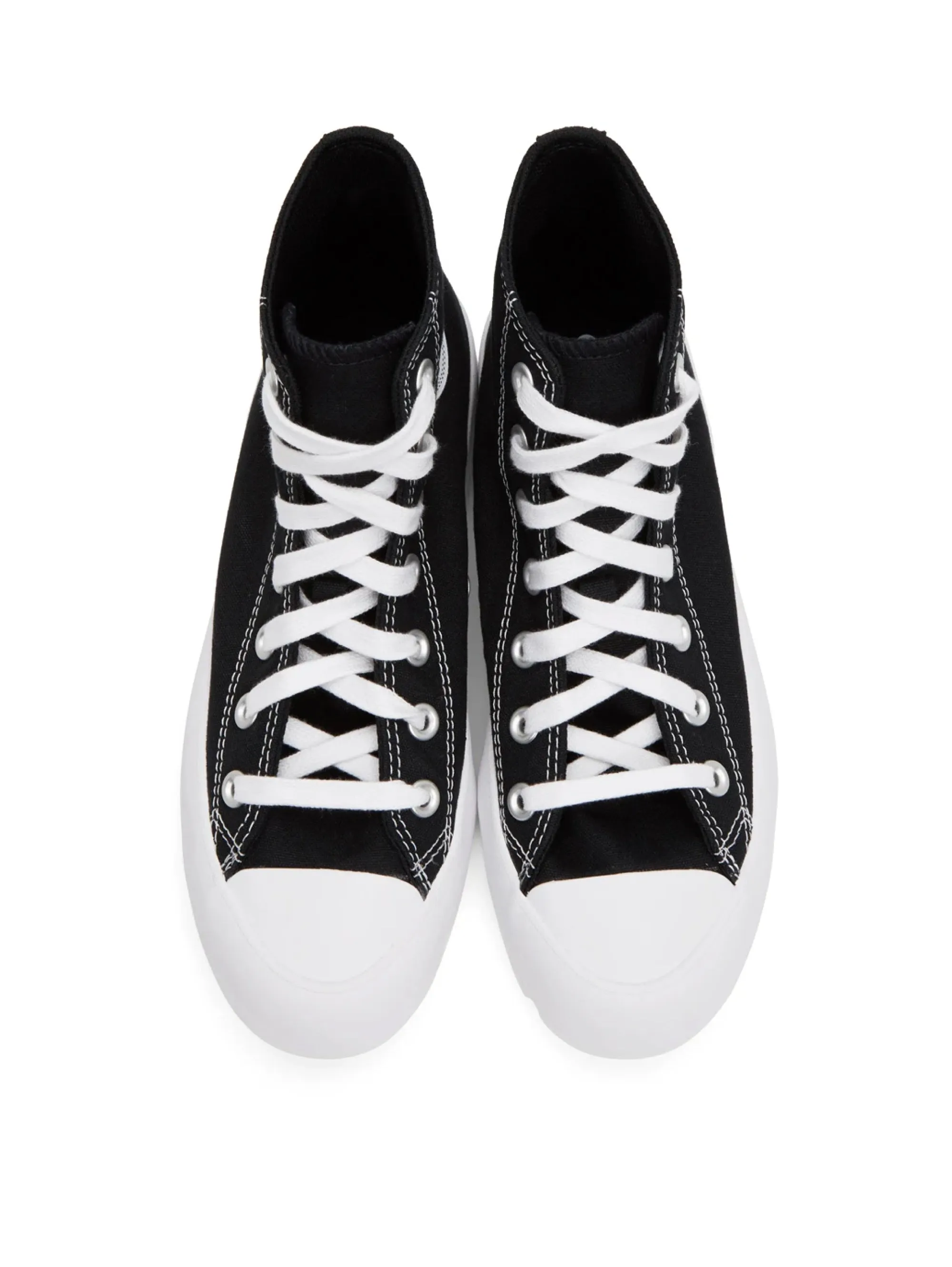 Sneakers in Canvas con Suola Dentellata Nero