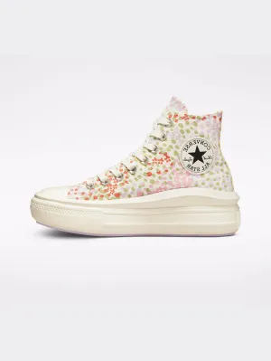 Sneakers Platform con Fiori e Pois Multicolor