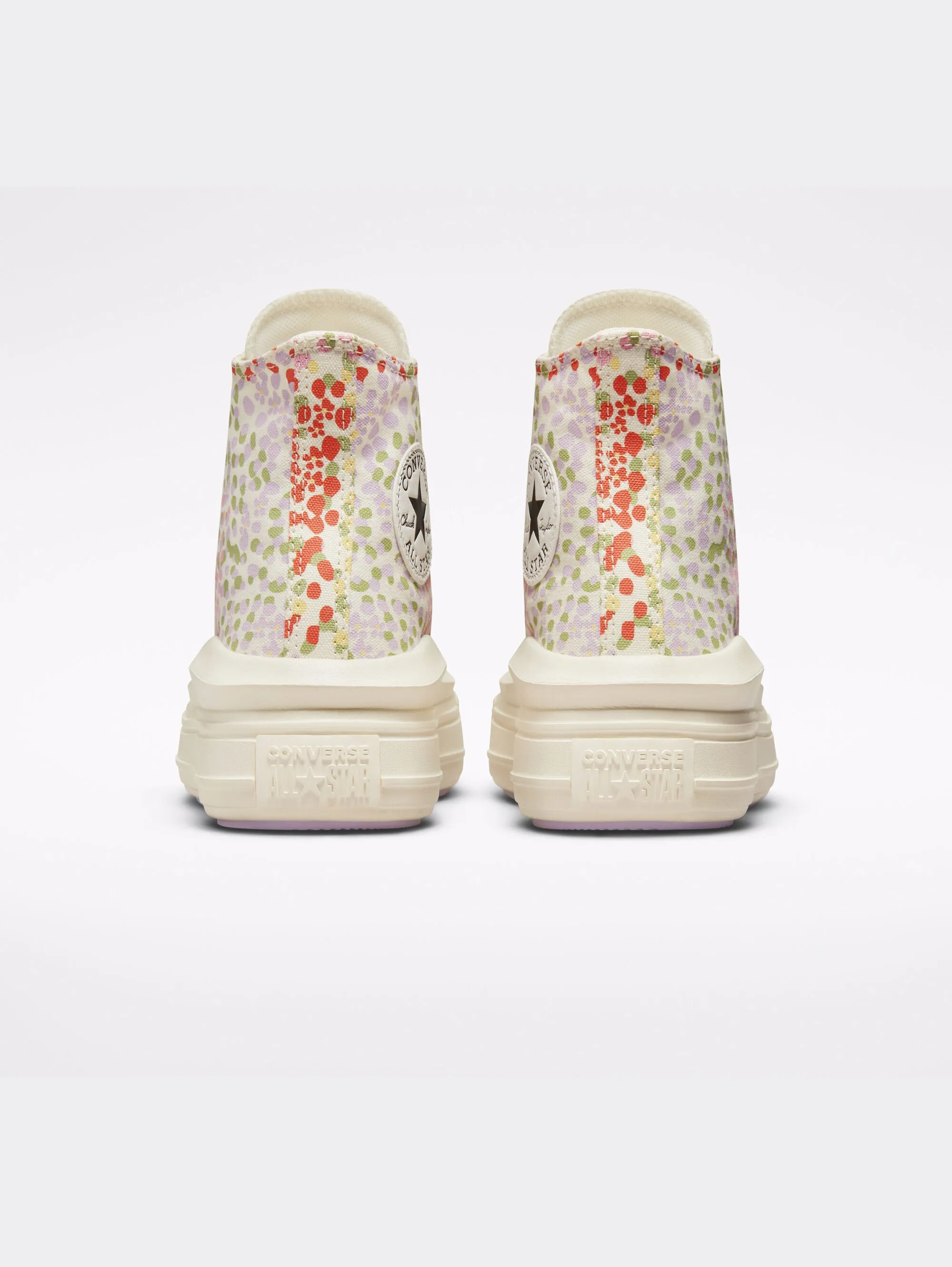 Sneakers Platform con Fiori e Pois Multicolor