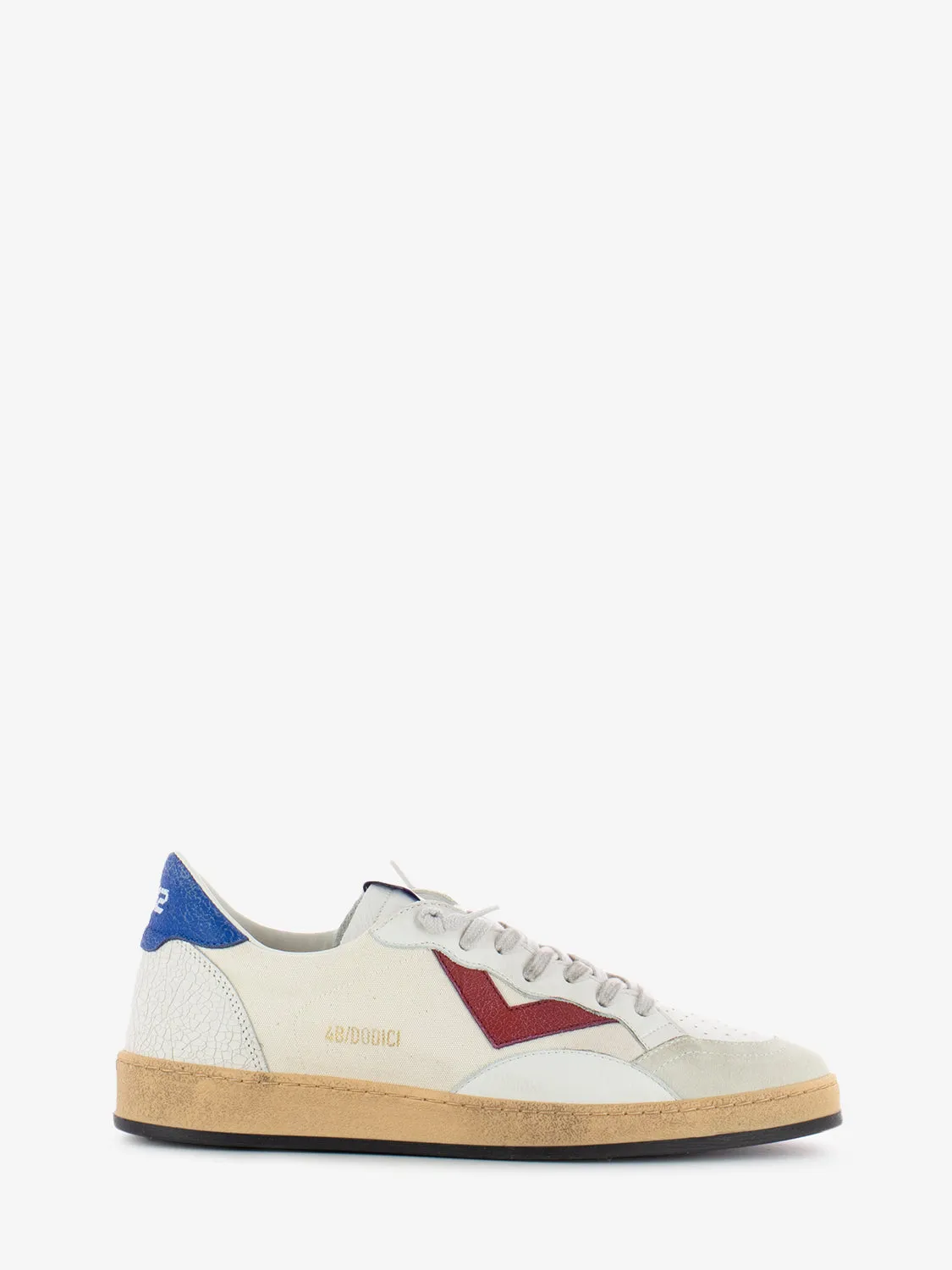 Sneakers Play New canvas bianco / bluette / rosso