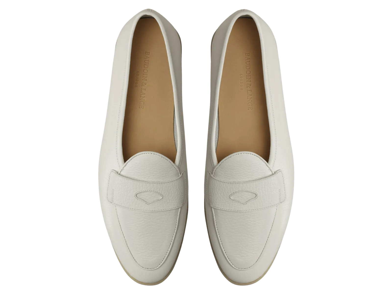 Stride Penny Loafers in Blanc Casse Moorland Calf