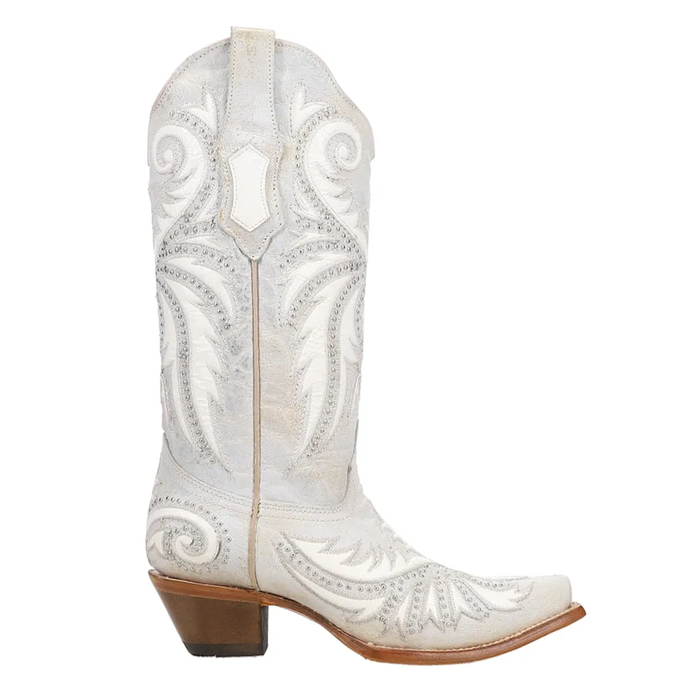 Studded Embroidered Snip Toe Cowboy Boots