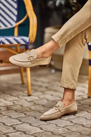 Suede Beige Hazel Loafer