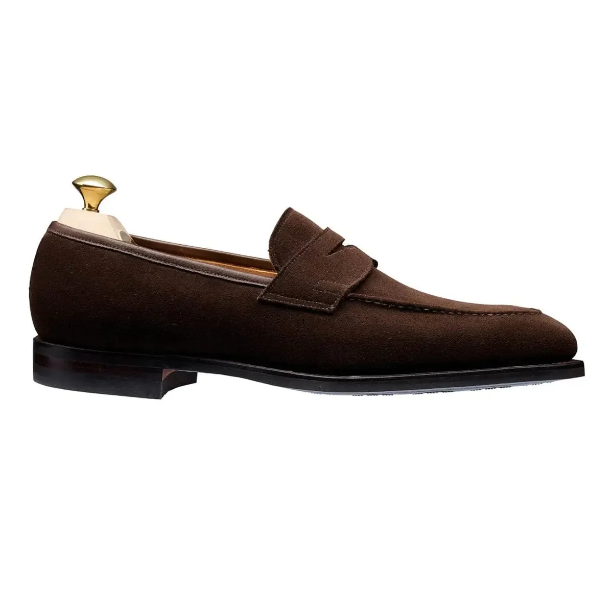 Sydney Dark Brown Suede Loafers - City Rubber Sole