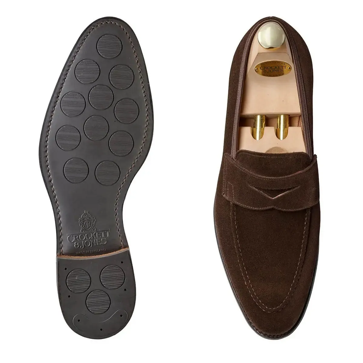 Sydney Dark Brown Suede Loafers - City Rubber Sole