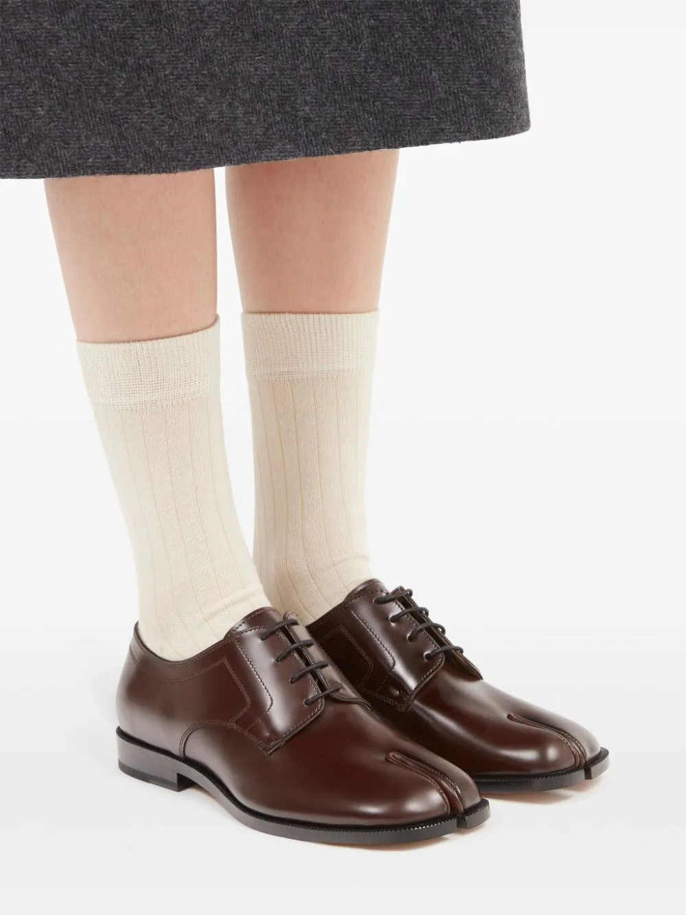 Tabi Derby Shoes - Chic Brown