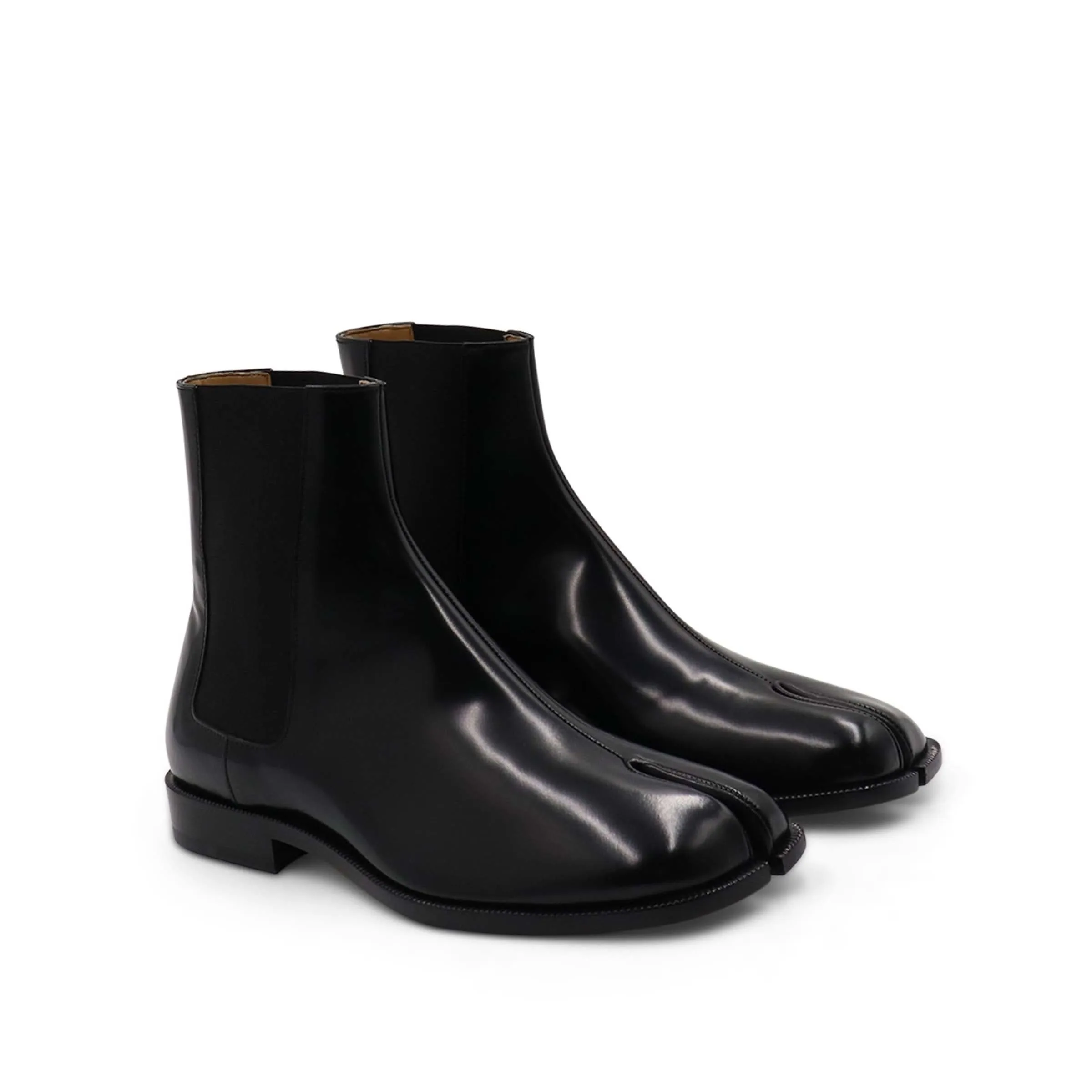 Tabi Toe Ankle Boots in Black