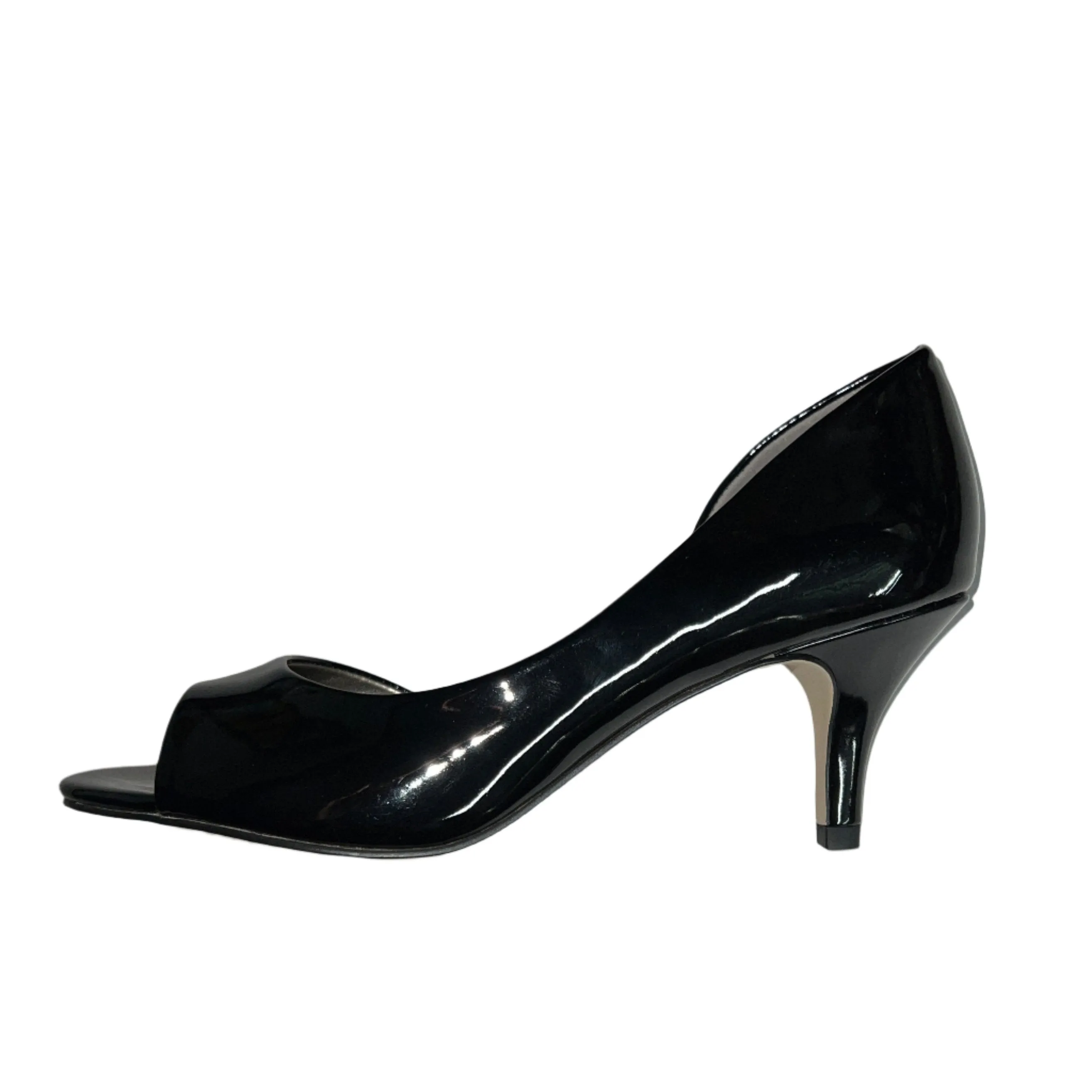 TAHARI Women's  •Race• Peep-toe Pump Black Patent