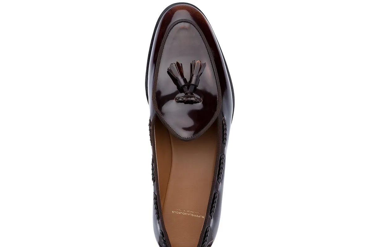 TANGERINE 8 BRUSHED COCOA BELGIAN LOAFERS