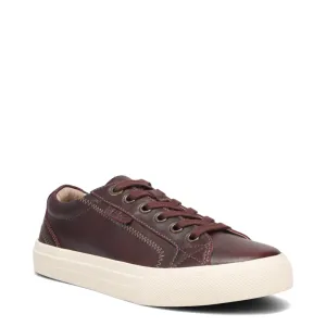 Taos Women's Plim Soul Lux Leather Sneaker in Merlot