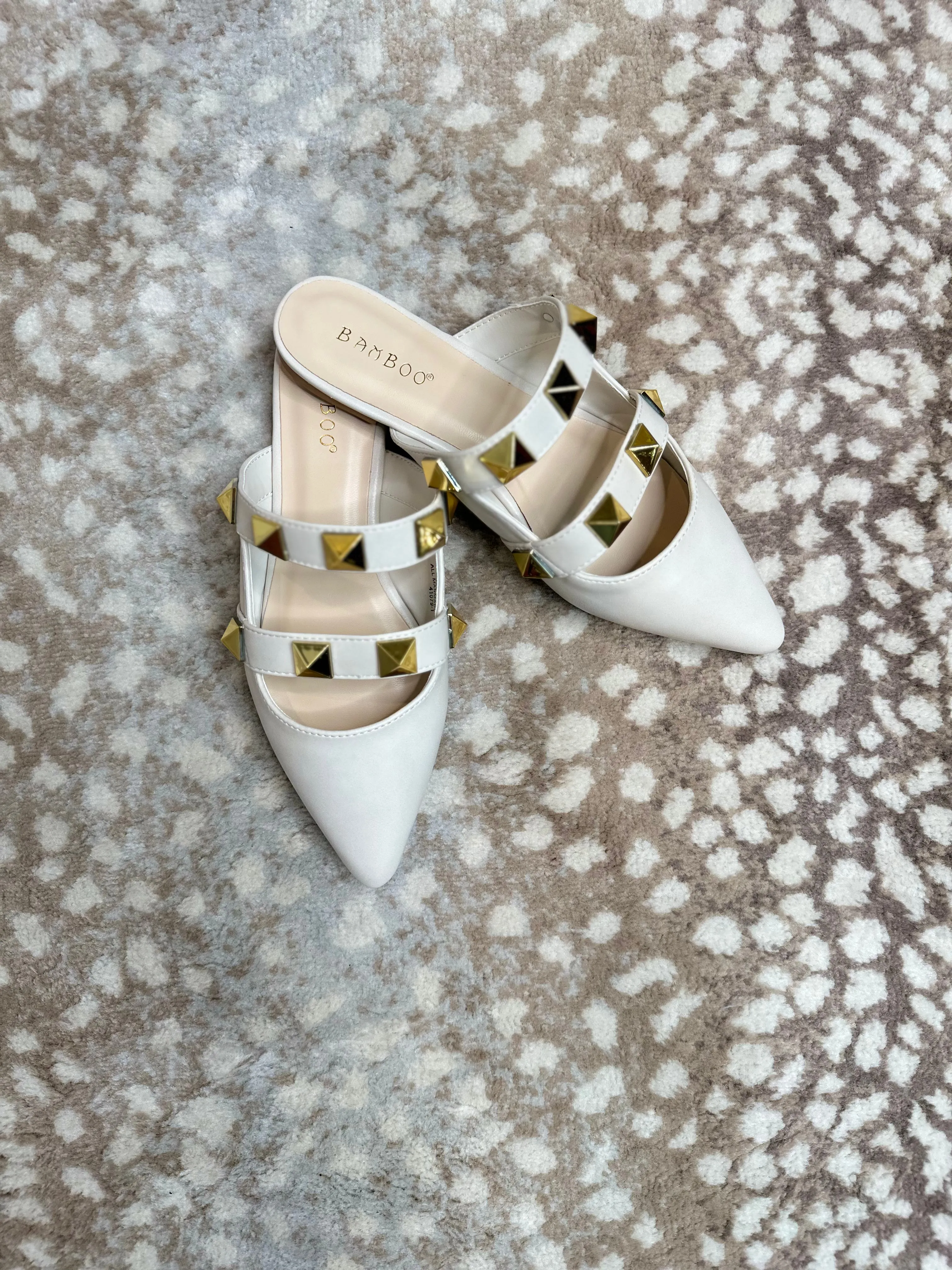 Tell Me About It Stud- Studded Mules