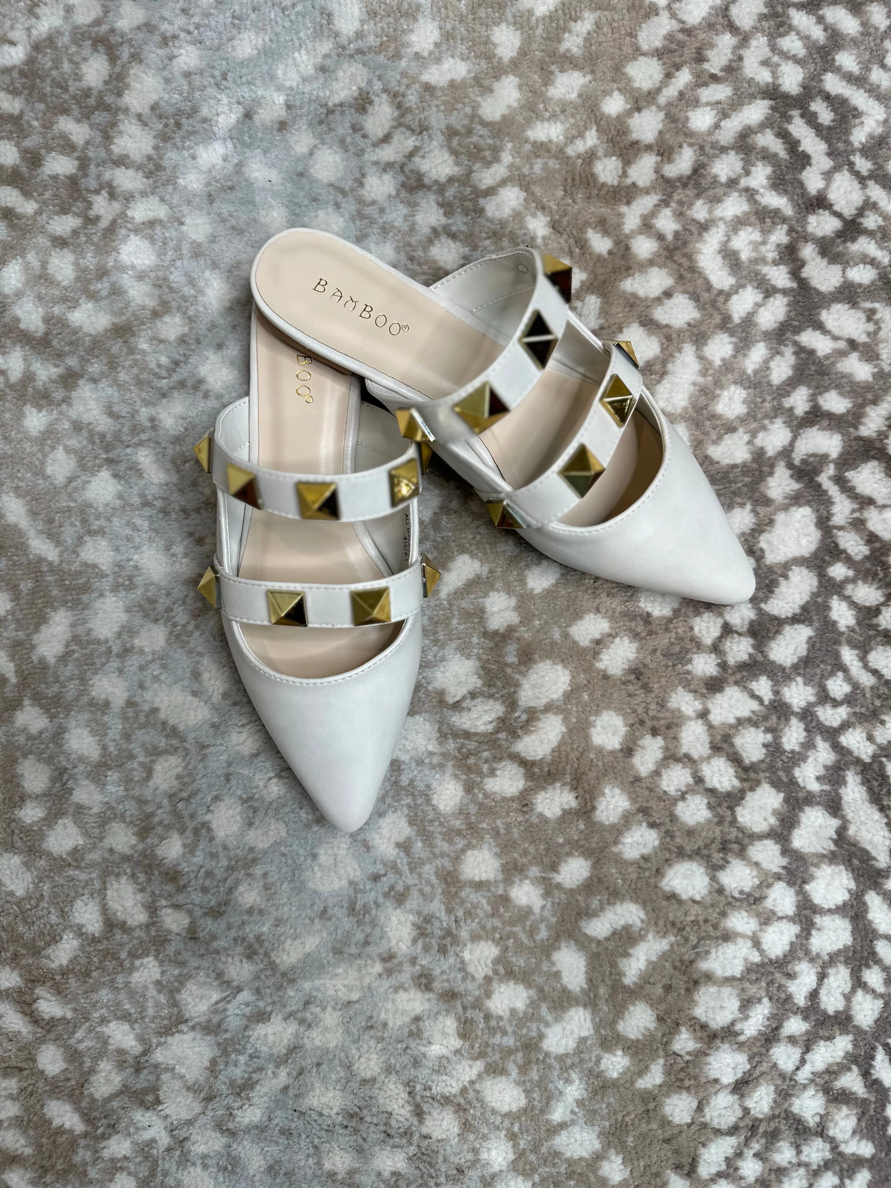 Tell Me About It Stud- Studded Mules