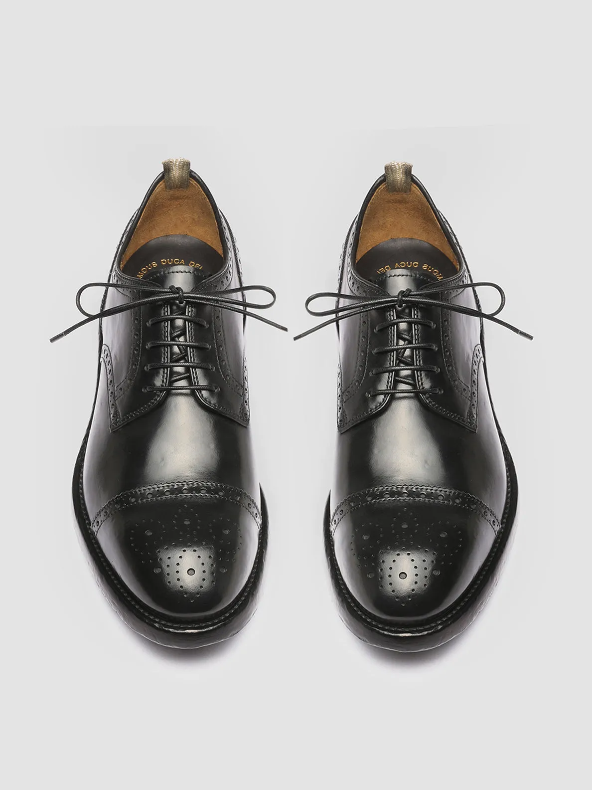 TEMPLE 003 - Black Leather Derby Shoes