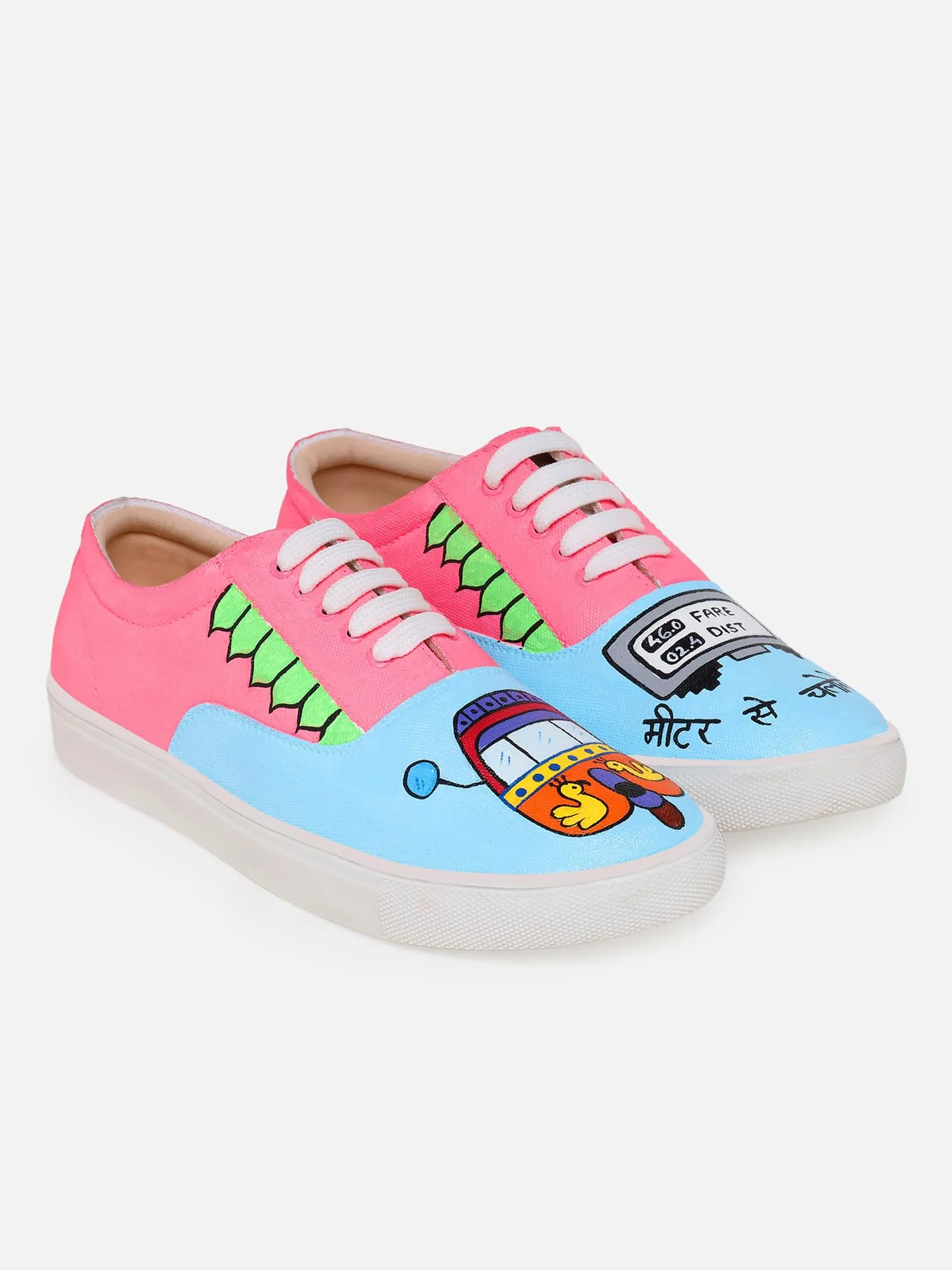 THE QUIRKY NAARI Meter se chaloge Sneakers in Eye-Catching Colors | Multicolor | 6 UK