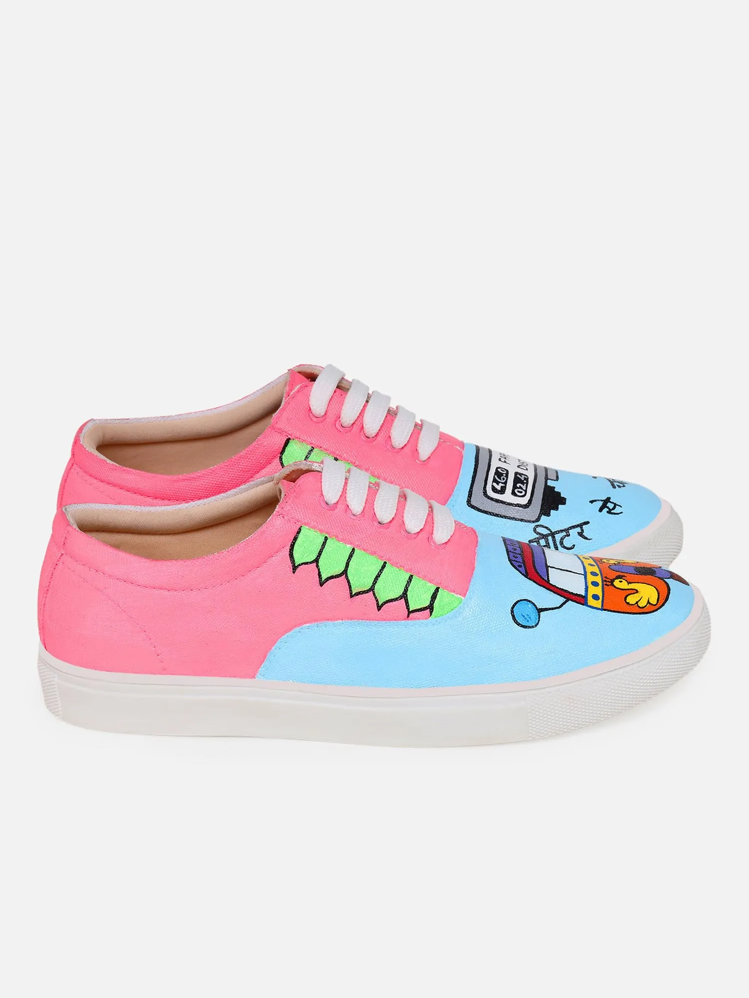 THE QUIRKY NAARI Meter se chaloge Sneakers in Eye-Catching Colors | Multicolor | 6 UK