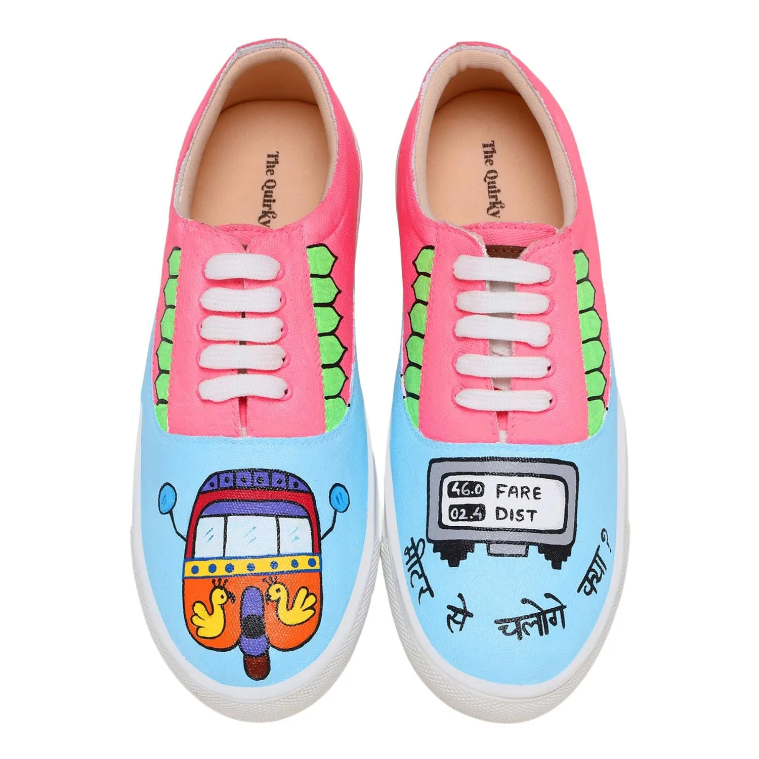 THE QUIRKY NAARI Meter se chaloge Sneakers in Eye-Catching Colors | Multicolor | 6 UK