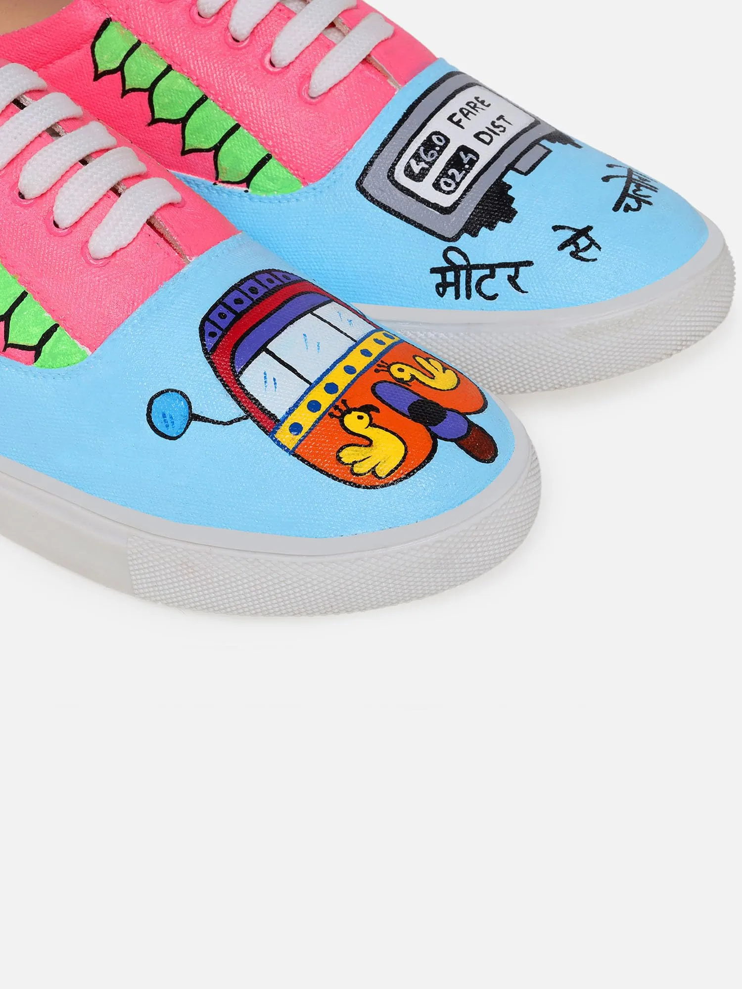 THE QUIRKY NAARI Meter se chaloge Sneakers in Eye-Catching Colors | Multicolor | 6 UK