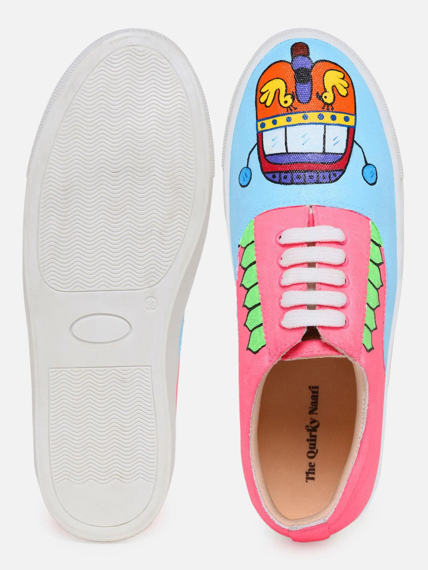 THE QUIRKY NAARI Meter se chaloge Sneakers in Eye-Catching Colors | Multicolor | 6 UK