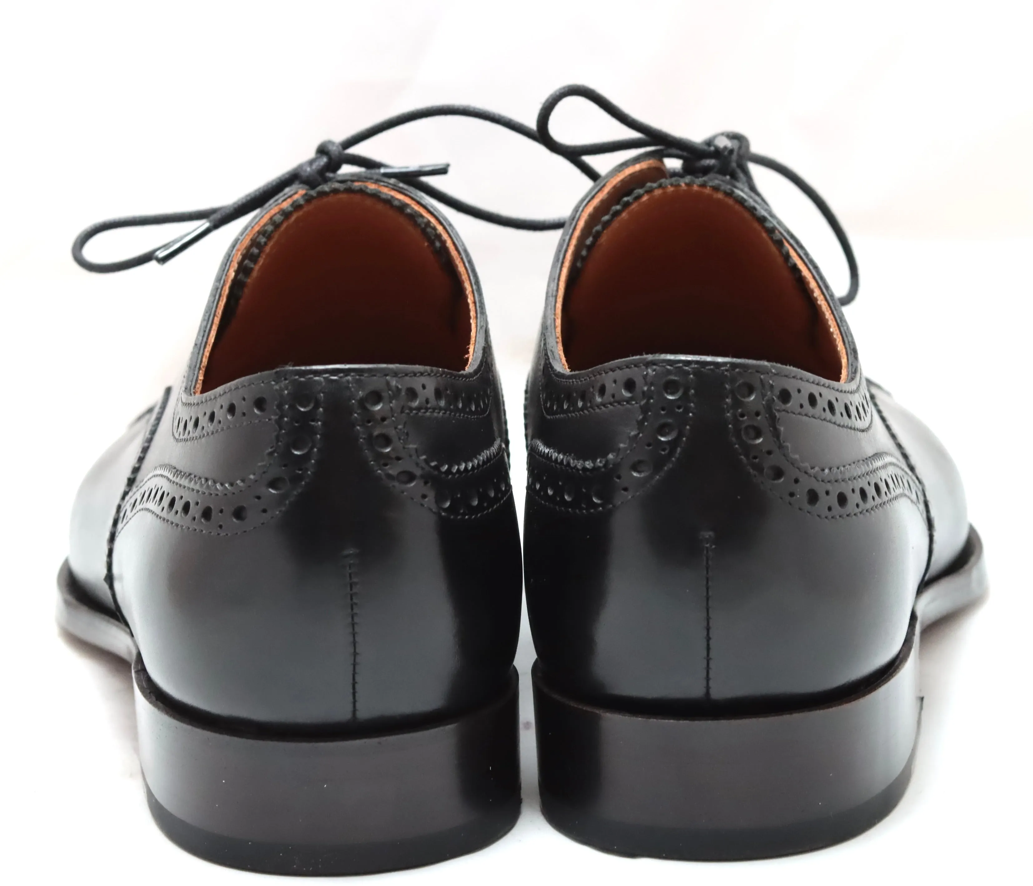 Toe cap derby brogue | black | calf | wide fit