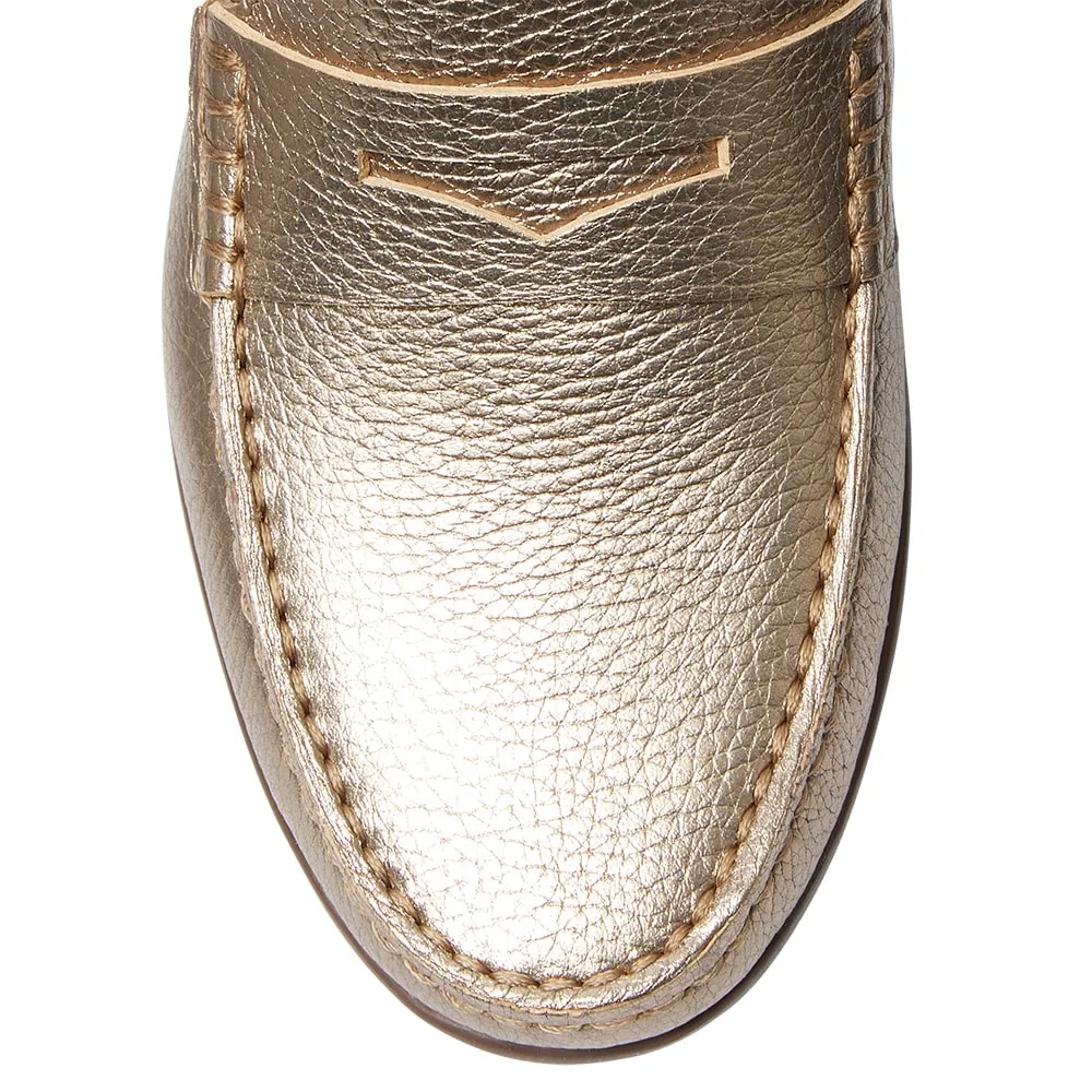 Travis Loafer in Gold Metallic Leather