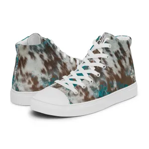 Turquoise Cowhide Junkie high top canvas shoes