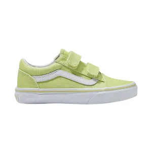 Vans Girl's (Preschool) Old Skool V Glitter Lime Sherbert