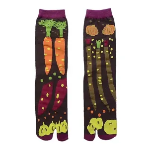 Vegetable Print Split Toe Tabi Socks