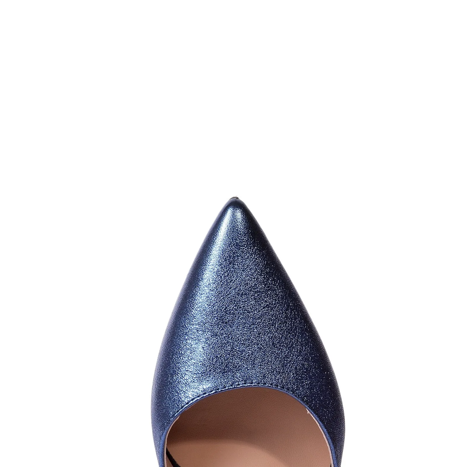 Viki Metallic Blue Leather Shoes