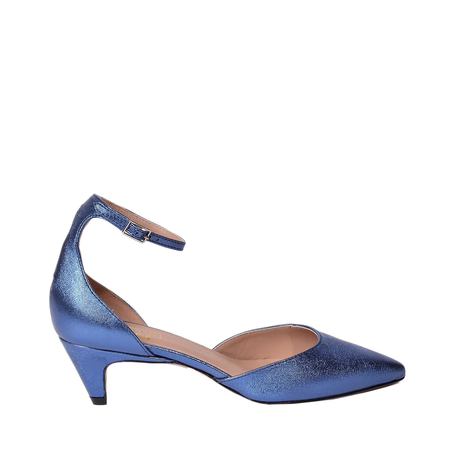 Viki Metallic Blue Leather Shoes