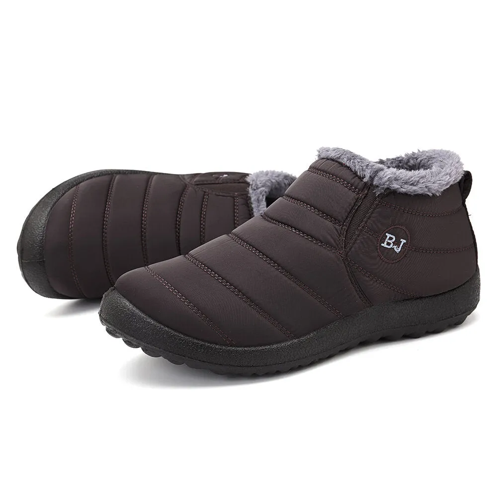 Warme Schneeschuhe für Herren Outdoor Pelzfutter Winterschuhe Anti-Slip Lightweight Ankle Bootie