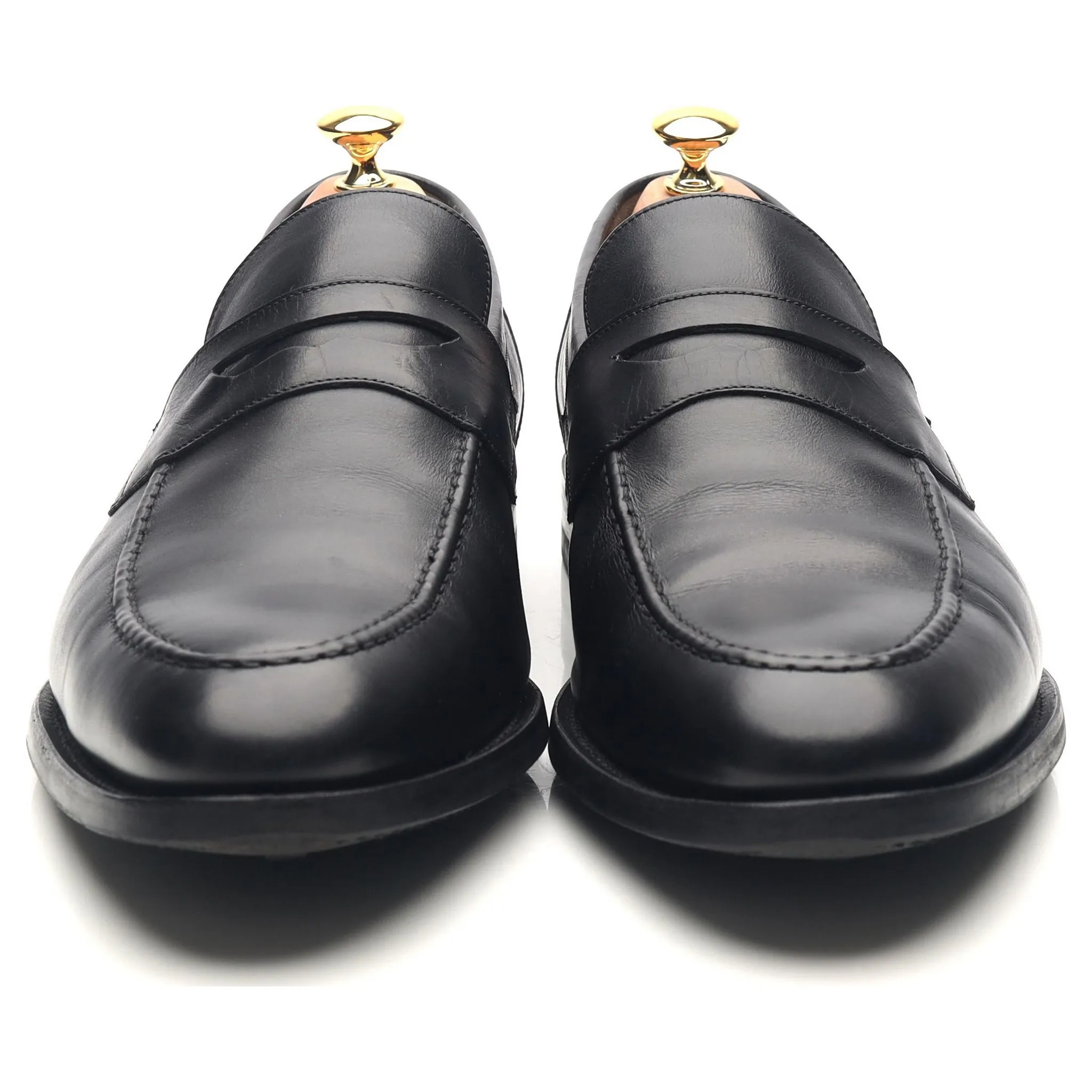 'Warner' Black Leather Loafers UK 11.5 F