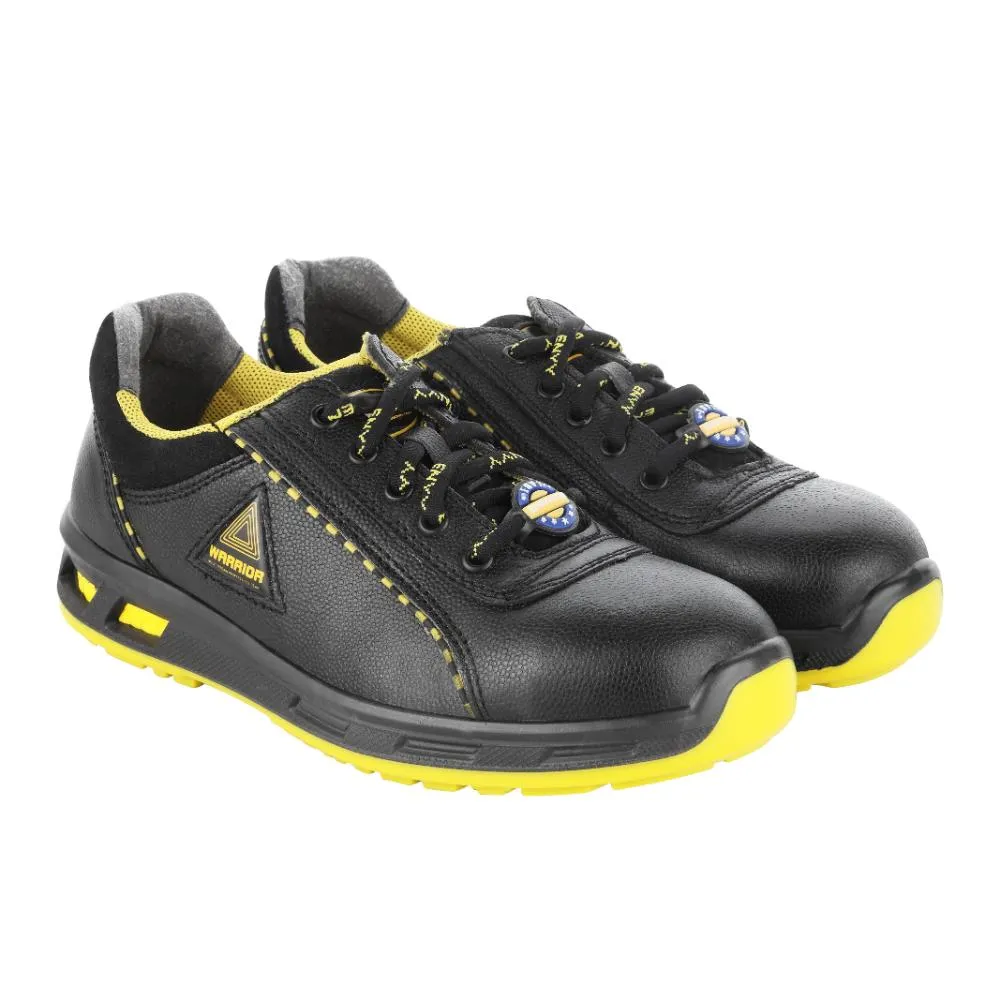 Warrior Steel Toe Black & Yellow Safety Shoes for Men Envy Earth Popcorn By Liberty