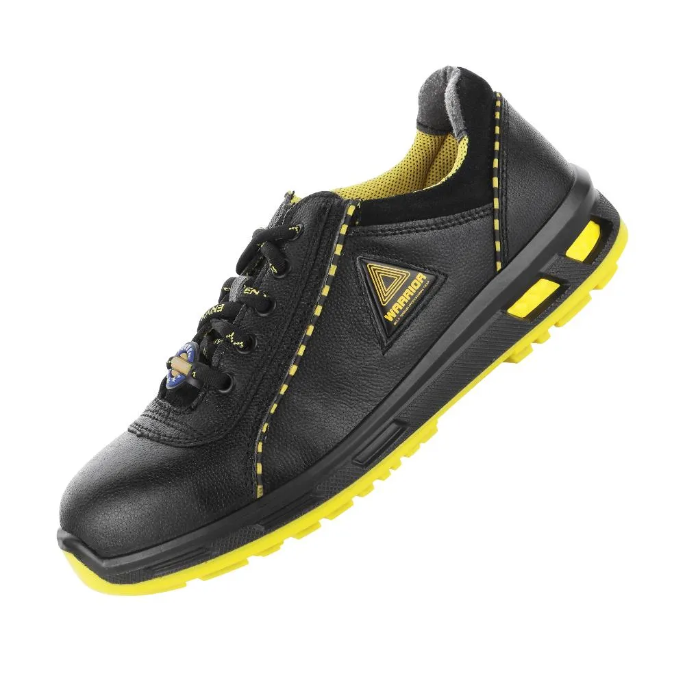 Warrior Steel Toe Black & Yellow Safety Shoes for Men Envy Earth Popcorn By Liberty