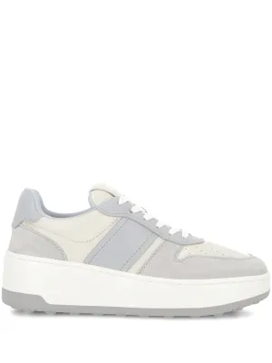 White Calf Leather Platform Sneakers