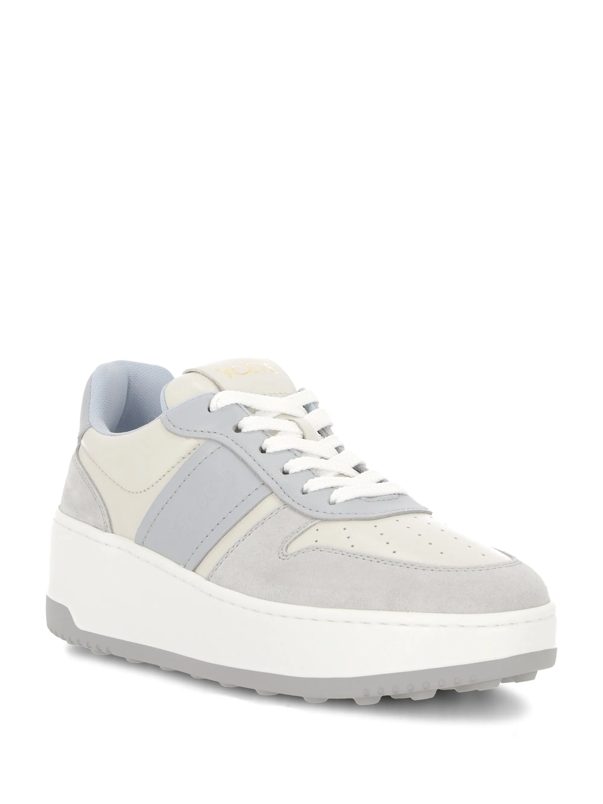 White Calf Leather Platform Sneakers