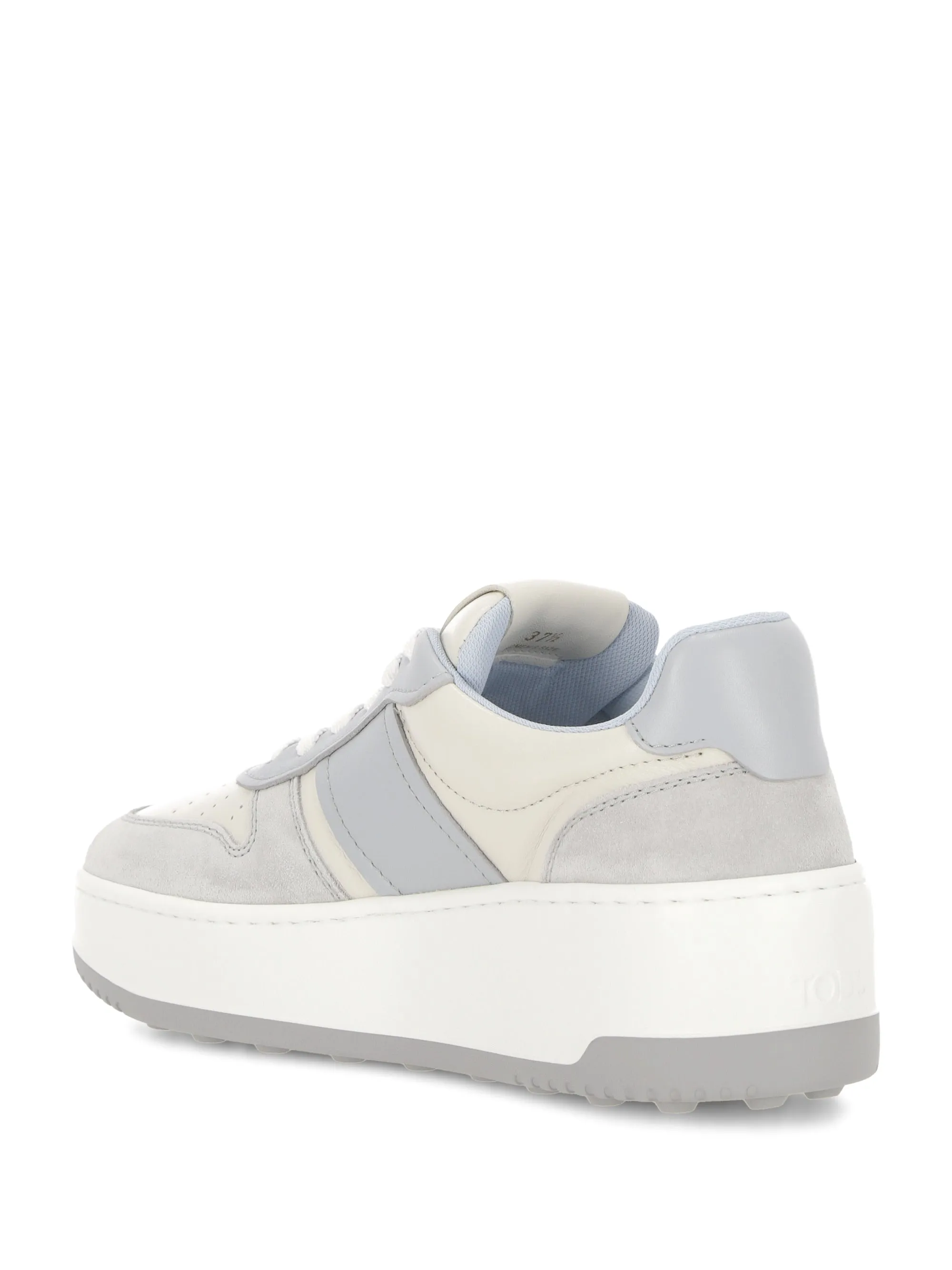 White Calf Leather Platform Sneakers