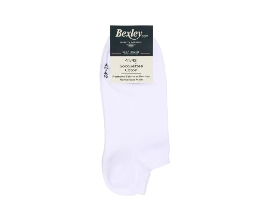 White Cotton Low Cut Socks for Men