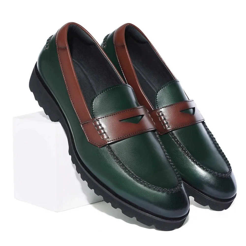 Windon Featherlite - Green Penny Chunky Loafers