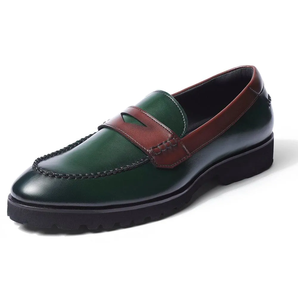 Windon Featherlite - Green Penny Chunky Loafers