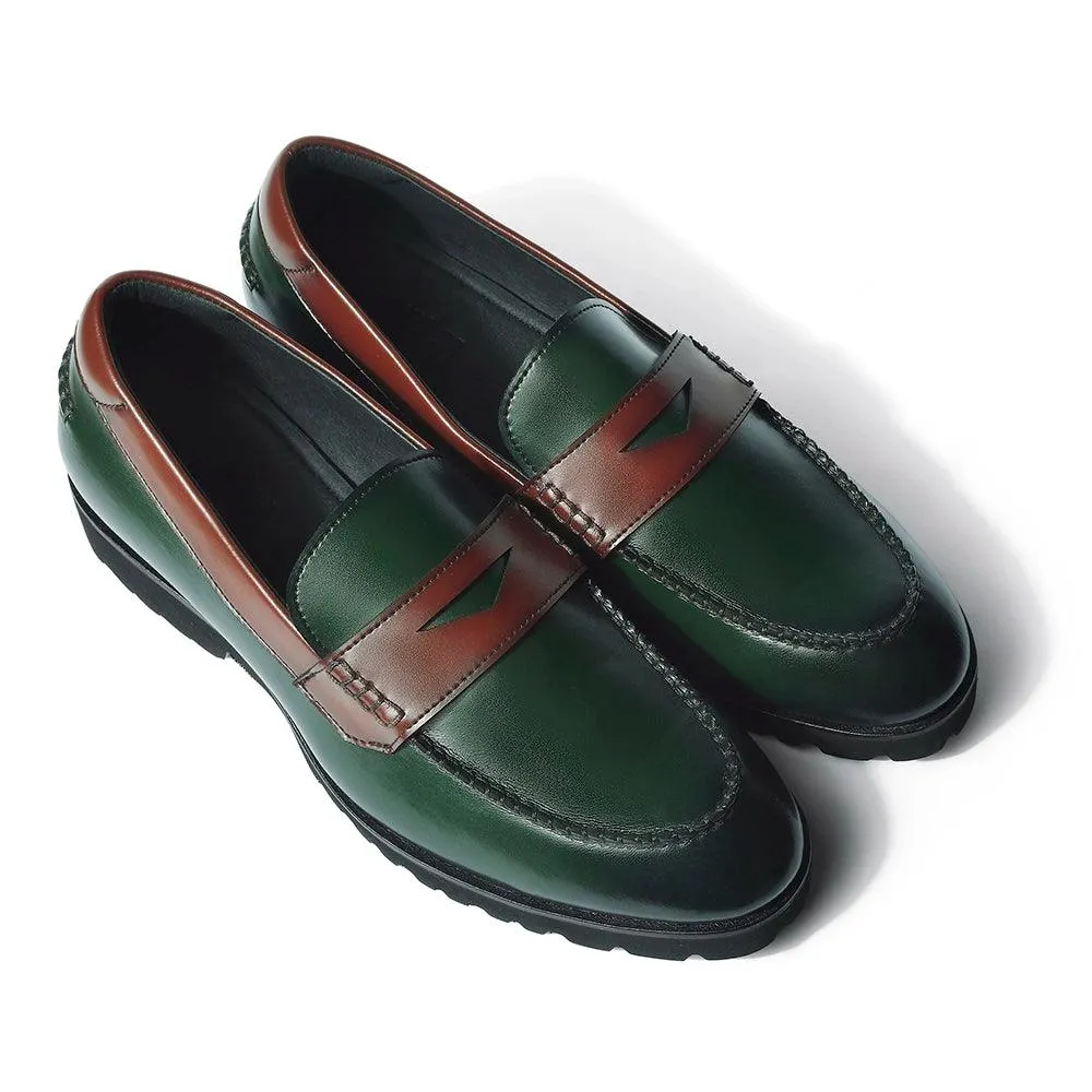 Windon Featherlite - Green Penny Chunky Loafers